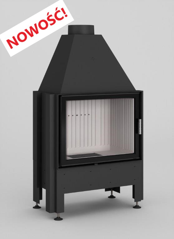 Zestaw kominek powietrzny stalowy KRATKI LUCY Prawy BLACK 14 kW Ø 200 z akcesoriami Volcano 1VT S - Zestaw kominek powietrzny stalowy KRATKI LUCY Prawy BLACK 14 kW Ø 200 z akcesoriami